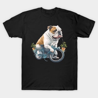 Bulldog Riding A Bicycle T-Shirt